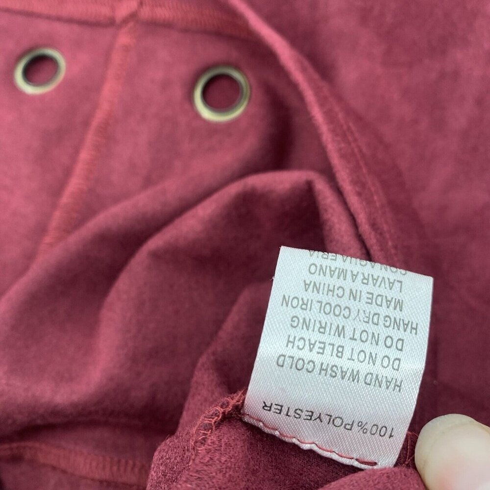 WFFS Women's Size M Faux Suede Maroon Dress Shift - Picture 7 of 8